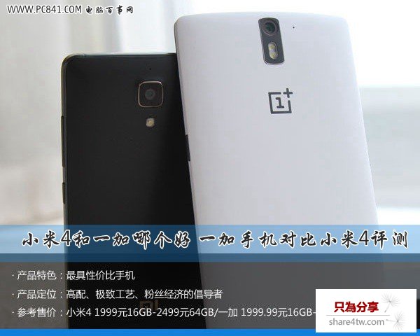 小米4和一加哪個好 一加手機對比小米4評測