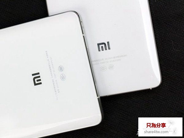小米Note與小米4的MI標志,產品標示對比圖